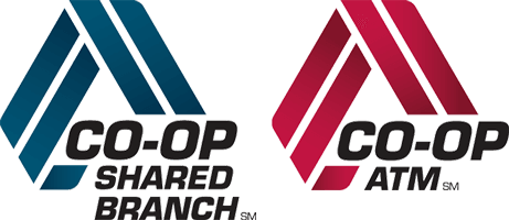 CO-OP Shared Branch and CO-OP ATM logos