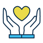 icon of two hands holding up a heart